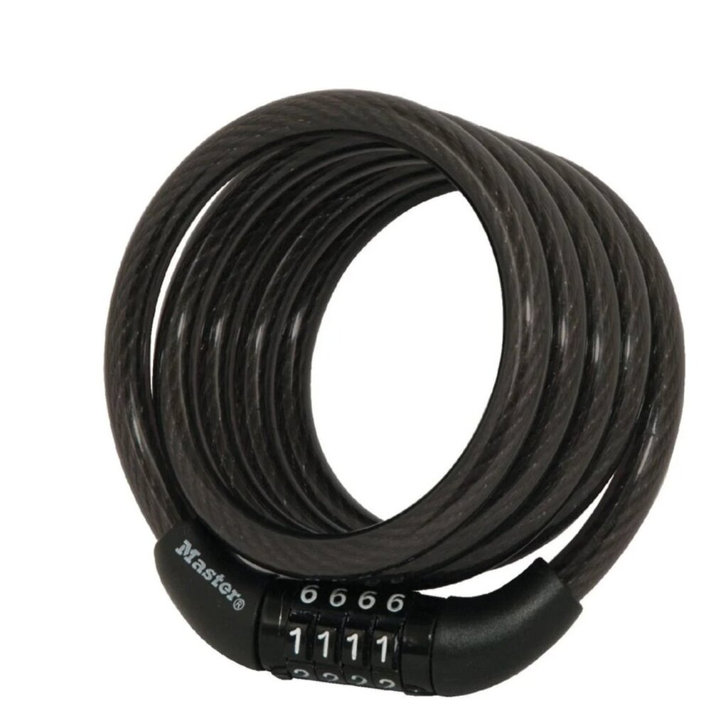 Master Lock Cable Lock Preset Combination, 4ft (1.2m) Long x 5/16in (8mm)